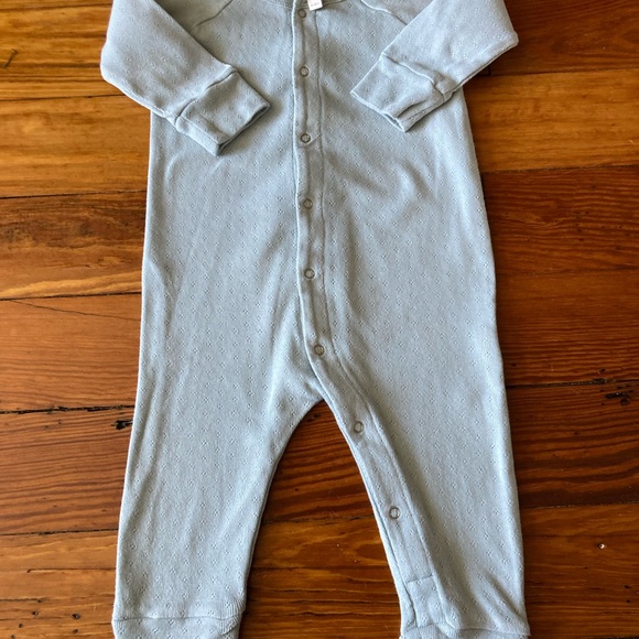 Quincy Mae sage green knit closure pj - Picture 4 of 5